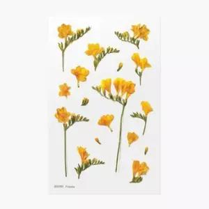 프리지아 식물 다꾸스티커 압화 자연 다꾸 다이어리꾸미기 데코 압화스티커 꽃