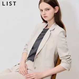 [리스트(LIST)] 에디션 린넨 개더 투버튼 재킷 (택가격: 358000원)