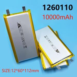 1260110 3.7V 리포 배터리 10000mAh 전자기기용 충전식 리튬 폴리머 팩