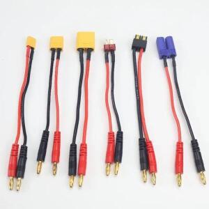 XT30 T 플러그 충전 리드-4.0mm 바나나 케이블 Lipo 배터리 용 실리콘 와이어 14AWG