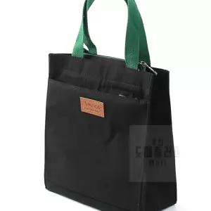 디피몰 캔버스 토트백 25X28.5CM 블랙/그린 가벼운데일리백