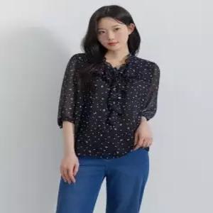 지센 [26SS] 도트변형 러플 블라우스 LFWSQ410