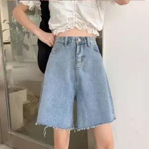 데님 반바지 여성 숏팬츠 A라인 롤업