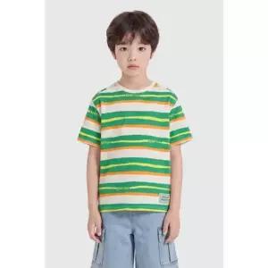 [갤러리아] 베네통키즈  26F/W 크레용 스트라이프 티셔츠 QATS04641GN
