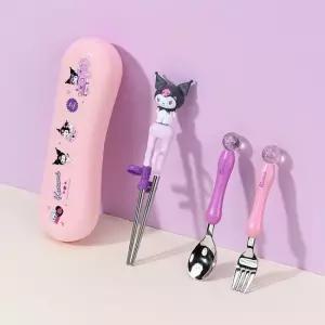 릴팡 더스틱맥스 스텐젓가락 스푼포크케이스4P세트 오른손용 쿠로미) KU9339