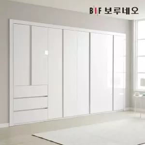 보루네오 E0 하이그로시 샤인 3단서랍 여닫이 붙박이장 30cm