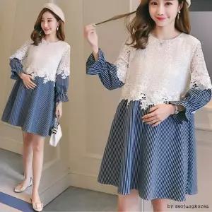 원피스 블라우스 임부복 미니 스커트 레이스 플라워 여성 빅사이즈 프릴