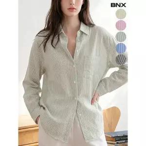 BNX 시어서커 스트라이프 셔츠
