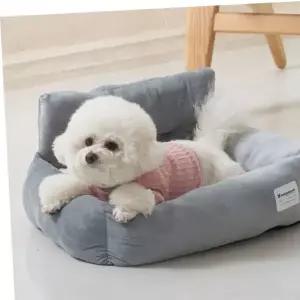 강아지 극세사 카시트 중형 1P 차량 쿠션 방석 여행