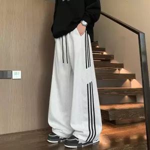 스트레이트 산선 트랙팬츠 여름 와이드 트레이닝 팬츠