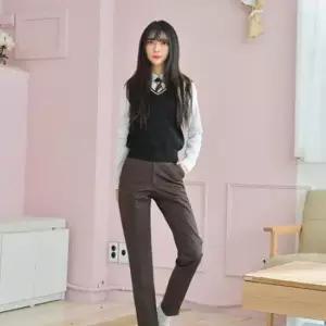 교복몰 (허리조절) 스판 밤색 교복바지(여자) 교복