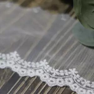 (1마) 플로라 2색 폭 7.3cm 망사 레이스 원단 면실 자수 리폼 DIY 홈데코 홈패션 인테리어