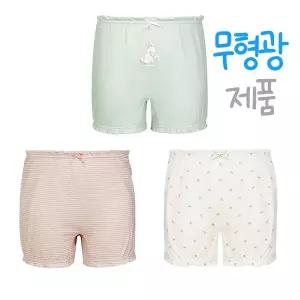 [제이투와이]래빗 여아용 드로즈 편한사각팬티 3종세트 순면100프로 무형광