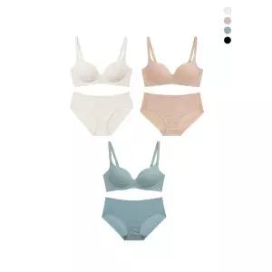 [Wonderbra] 일체형 볼륨 몰드 노와이어 브라팬티 6종세트 택1