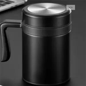 참앤코지 보온보냉 손잡이 텀블러 450ml 블랙 스텐차망텀블러
