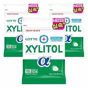 롯데 자일리톨 껌 알파 오리지날 195g 리필 x 3개