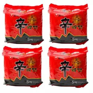농심 신라면 120g, 20개 봉지라면 매운라면