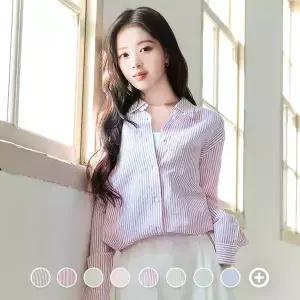 [지오다노] 여 코튼린넨 긴팔 셔츠 346510