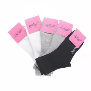 [다판다네]크로커다일 여성 무지 중목 양말 색상랜덤 5켤레 (41914283)