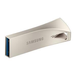 삼성 바 플러스 3.1 USB 플래시 드라이브, 128GB, 400MB/s, 러기드 메탈 케이스, 사진, 동영상, 음악, 파일을 위한 스토리지 확장, MUF-128BE3 /AM, 샴페인 실버