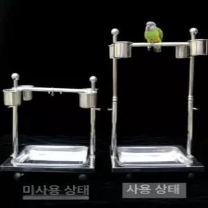 스테인레스 앵무새 놀이터 폴대 바퀴 횟대 잉꼬 이동식 날림장 키우기 사육장 스테인리스