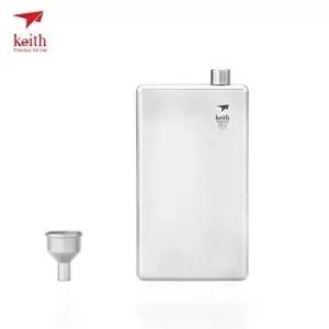 Keith 순수 티타늄 힙 플라스크 플래그 스포츠 병 휴대용 야외 캠핑 냄비 음료병 Ti9307 200ml