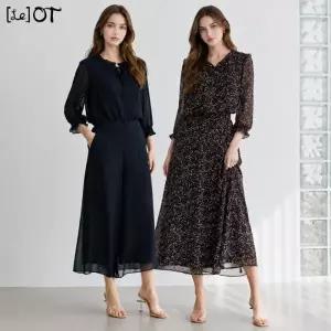 2SET [르오트(LeOT)] 썸머 로맨틱 쉬폰 블라우스+팬츠 2종세트-사이즈 55~88까지