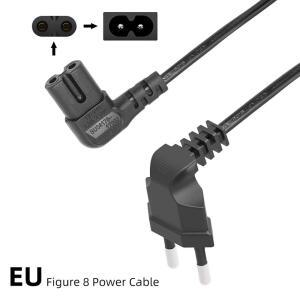 모니터전원선 IEC C7 그림 8 케이블 유로 2구 각도 LED 90도 EU TV 노트북용 AC