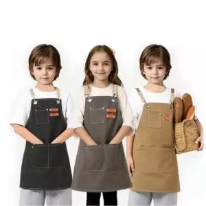 캔버스 데님 앞치마 키즈 어린이집 유치원 초등학생 미술 요리 체험학습