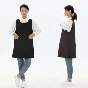 구김없는 포그니 투포켓 원피스형 앞치마 손님용앞치마