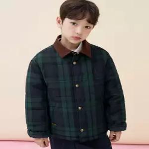 빈폴 키즈 BI6138U03M 아동 점퍼 유아 클래식 체크 패딩 그린 5981741