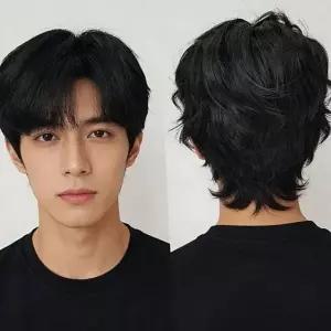 [하프클럽/]전체 남성 통가발 짧은 남성 가르마 패션 헤어