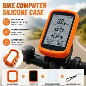 IGPSPORT BSC500용 실리콘 보호 커버 GPS 자전거 컴퓨터 케이스스크린 필름 포함