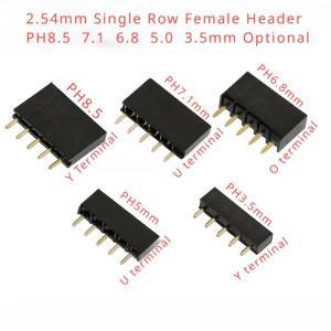 PCB 암 핀 헤더 소켓, DIP 단일 행, 스트레이트 Rohs 골드, 0.1 인치 피치, PH8.5,  2P3P4P5P6P-40P, 20 개