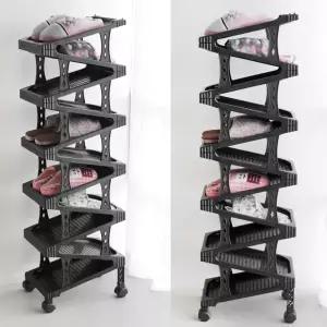 모던 블랙 지그재그 신발정리대 9단 11단
