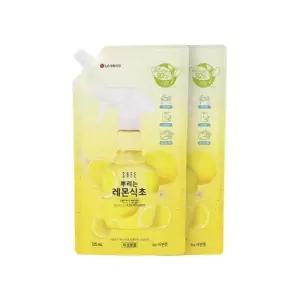 세이프 뿌리는 레몬식초 주방세제 스프레이 리필 725ml 2개(과일 채소식기 도마 세척용)