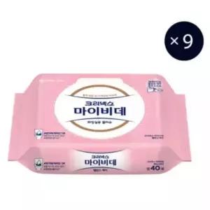 크리넥스 마이비데 밸런스케어 캡형 40매, 9팩