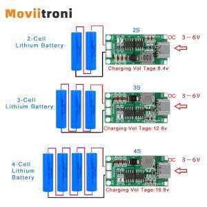 2S/3S/4S 1A/2A/4A 스텝업 부스트 충전 모듈 Type-C 리튬 이온 배터리 전원 보호 보드 8.4V 12.6V 16.8V