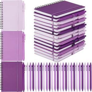 풀문 30 펜 벌크 멀티컬러 4인치 x 6인치 포켓 노트북이 포함된 소형 나선형 노트북 A6 세트 신학기 용품