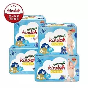 [킨도]킨도 오슬림 썸머팬츠 팬티형 기저귀 4-7단계 4팩 x 2박스