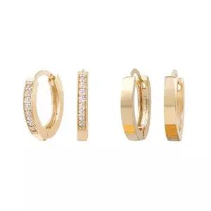 [아우트_6820]드롭귀걸이 14K 골드 큐빅 원터치 링