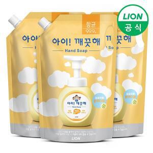 [라이온코리아]아이깨끗해 폼 핸드워시 대용량 1.8L 스파우트(순) 3개