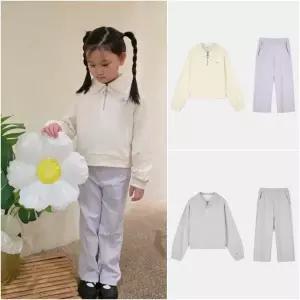 [네파키즈](타임스퀘어점패션관)카라 디테일이 포인트인 여아 트레이닝 셋업 KL65908 (정상가 129,000)