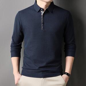 [기타]남성 간절기 댄디 카라티 남성 데일리 무지 긴팔 티셔츠 상의