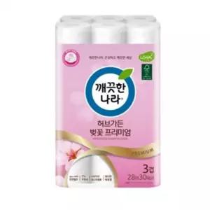 깨끗한나라 30롤 28m 화장지 화장지3겹 DS 두루마리휴지