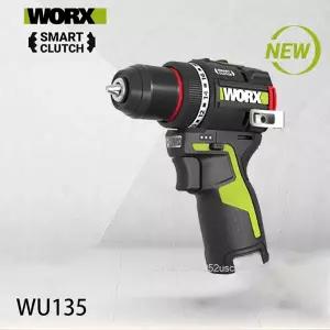 WORX WU135 무선 전기 드릴 12V 50Nm 1800rpm 주택 개선용 브러시리스 모터 목공 금속 가공 스마트 클러치