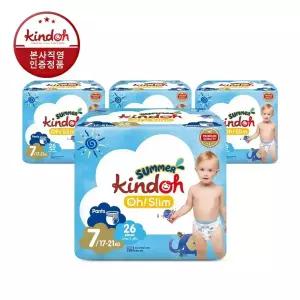 킨도 프리미엄 오슬림 썸머팬츠 팬티형 기저귀 특점보 7단계(17~21kg) 26매x4팩