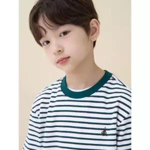 [BEANPOLE KIDS] 멀티 스트라이프 반소매 티셔츠  그린 (BI6342U10M)