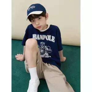[BEANPOLE KIDS] [시즌오프 30%] 곰돌이 달이 빅 아트웍 반팔 티셔츠 - 네이비 (BI6342U06R)