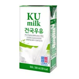 [건국우유] 멸균우유 200mL 48팩